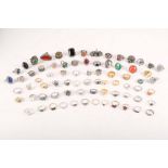 A large collection of costume jewellery rings (74)