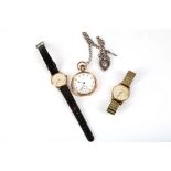 A gents vintage 9ct gold cased 'Perry' dress watch, sold together with a gents 9ct gold cased '