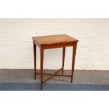 An early 20th Century French kingwood and marquetry occasional table, with rectangular top.