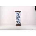 A large Chinese crackle glazed blue and white dragon vase