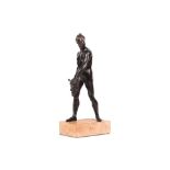 AFTER GIAMBOLOGNA (ITALIAN, 1529-1608): A 19TH CENTURY BRONZE FIGURE OF MARS the standing, bearded