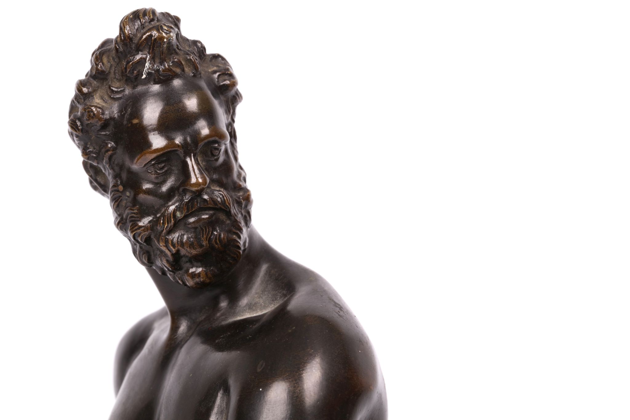 AFTER GIAMBOLOGNA (ITALIAN, 1529-1608): A 19TH CENTURY BRONZE FIGURE OF MARS the standing, bearded - Image 5 of 6