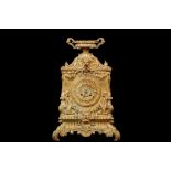 A MID 19TH CENTURY FRENCH LOUIS PHILIPPE PERIOD GILT BRONZE MANTEL CLOCK, THE MOVEMENT SIGNED '