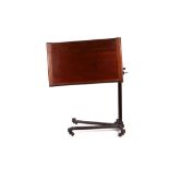 A VICTORIAN CAST IRON AND MAHOGANY ADJUSTABLE READING STAND BY CARTER, LONDON the mahogany swivel
