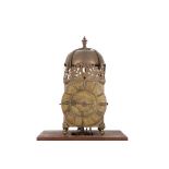 A LATE 17TH CENTURY ENGLISH BRASS LANTERN CLOCK WITH ALARM BY DANIEL ROBINSON, NOTTINGHAM the