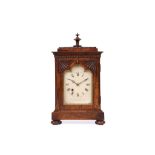 A MID 19TH CENTURY ENGLISH ROSEWOOD FUSEE TABLE CLOCK THE DIAL SIGNED KEELING the gadrooned pad