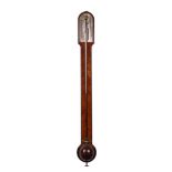 A WILLIAM IV ROSEWOOD STICK BAROMETER BY DOLLOND, LONDON the arched case with turned cistern cover