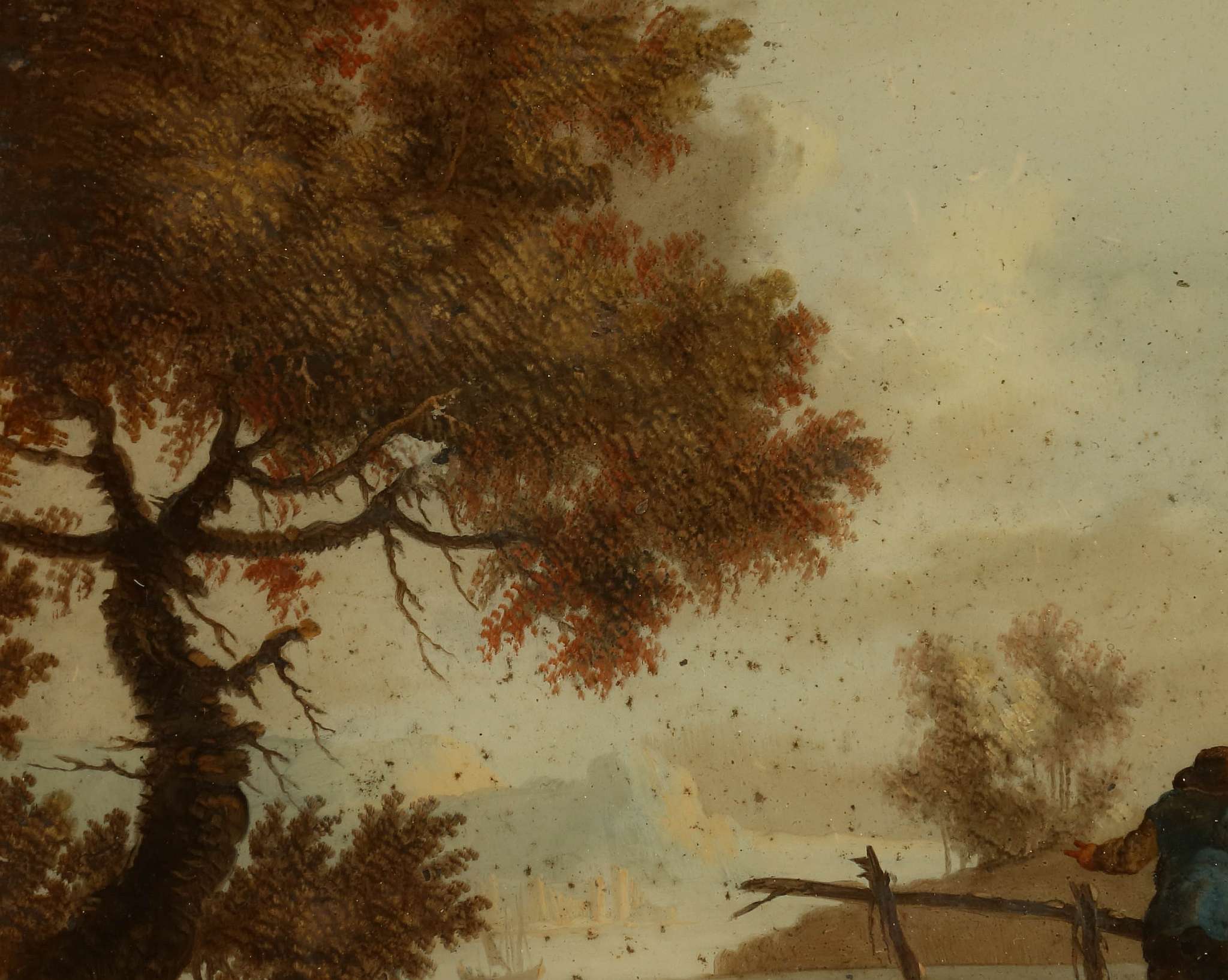 CIRCA LATE 18TH CENTURY, POSSIBLY ITALIAN. A set of four reverse glass painted landscape views. In - Image 3 of 16