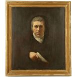 FOLLOWER OF JOSEPH MALLORD WILLIAM TURNER R.A. 'Portrait of a Gentleman'. Oil on canvas, half
