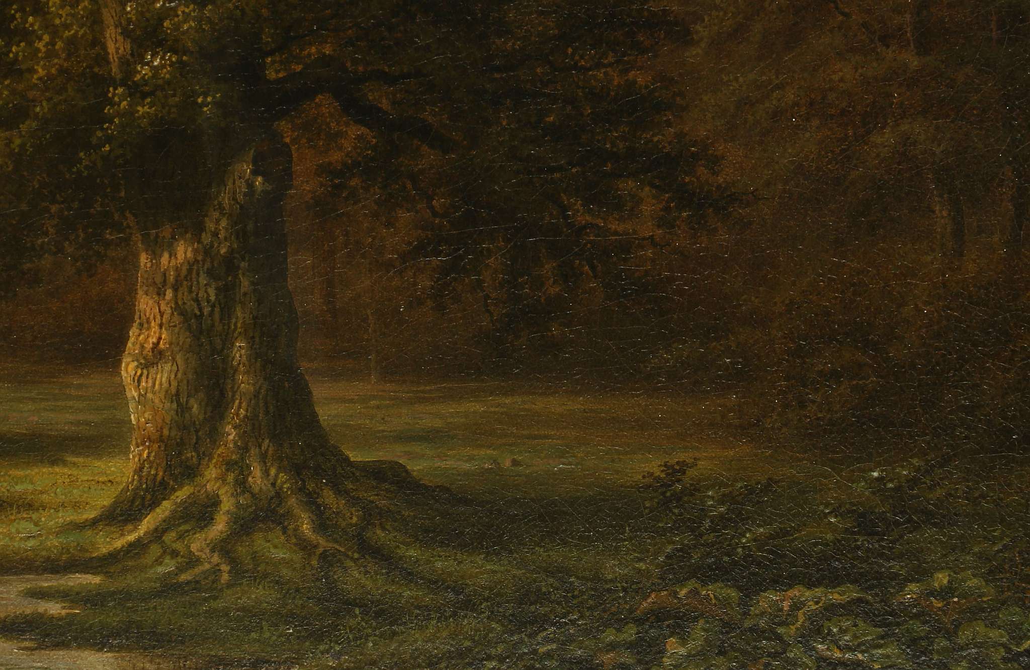 MANNER OF BAREND CORNELIUS KOEKKOEK 1803-1862. 'Tree Cutter at the Edge of the Forest'. Oil on - Image 4 of 10