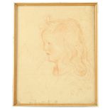 AUGUSTUS JOHN R.A. 1878-1961. 'Head of a Young Child'. In sanguine conte on buff paper. Pencil
