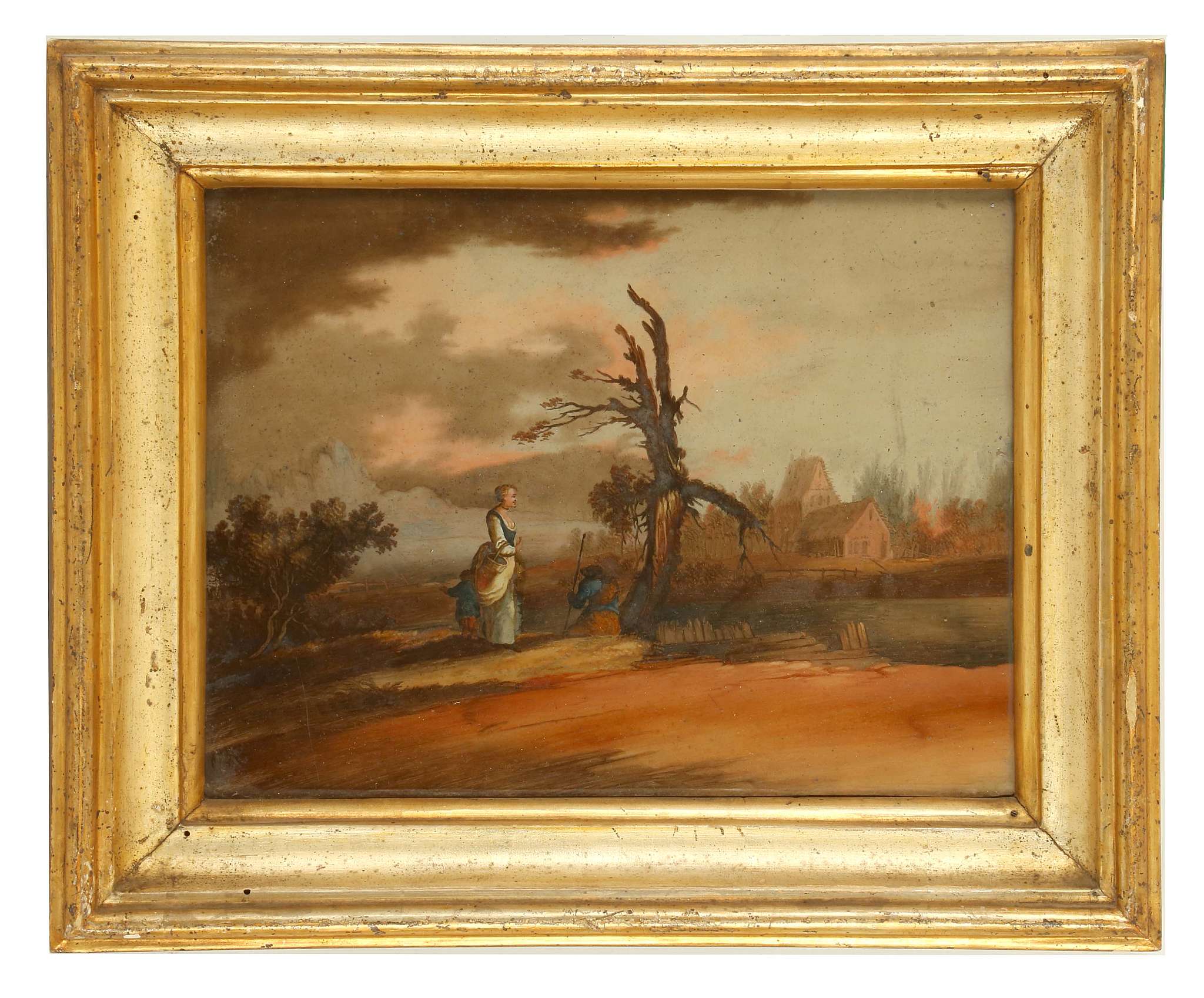 CIRCA LATE 18TH CENTURY, POSSIBLY ITALIAN. A set of four reverse glass painted landscape views. In - Image 14 of 16