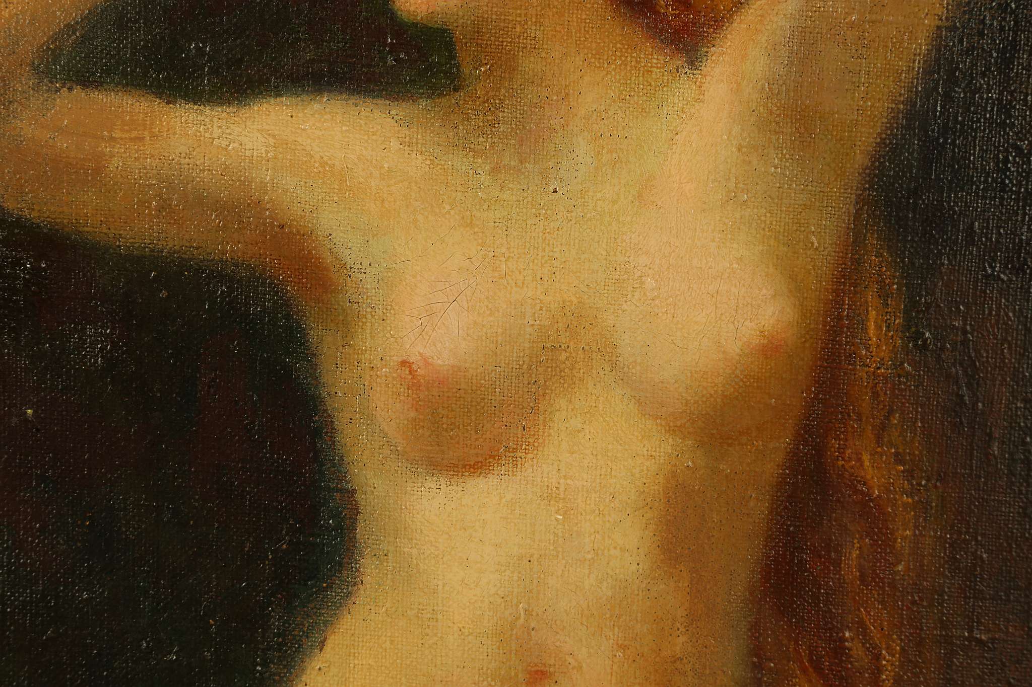 BRUNO WIESE 1865-1930 GERMAN. 'Nude in a Classical Landscape'. Oil on canvas. Signed lower left. - Image 10 of 12