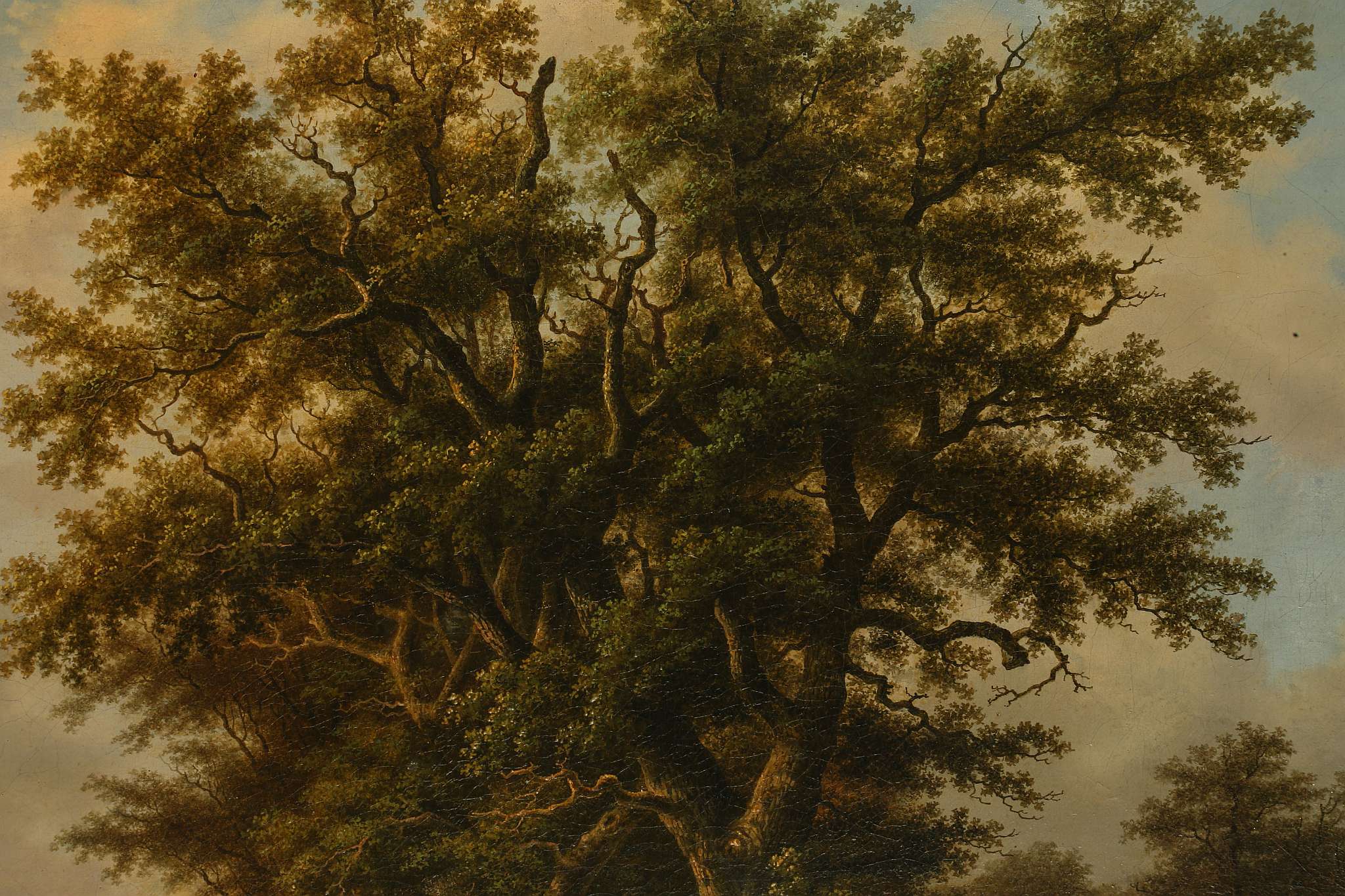 MANNER OF BAREND CORNELIUS KOEKKOEK 1803-1862. 'Tree Cutter at the Edge of the Forest'. Oil on - Image 3 of 10