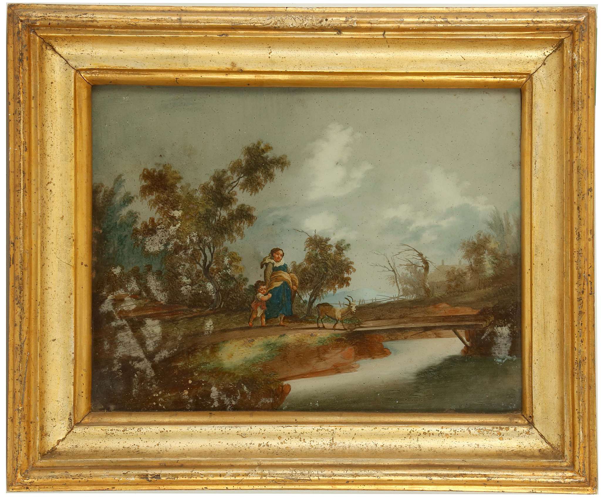 CIRCA LATE 18TH CENTURY, POSSIBLY ITALIAN. A set of four reverse glass painted landscape views. In - Image 5 of 16