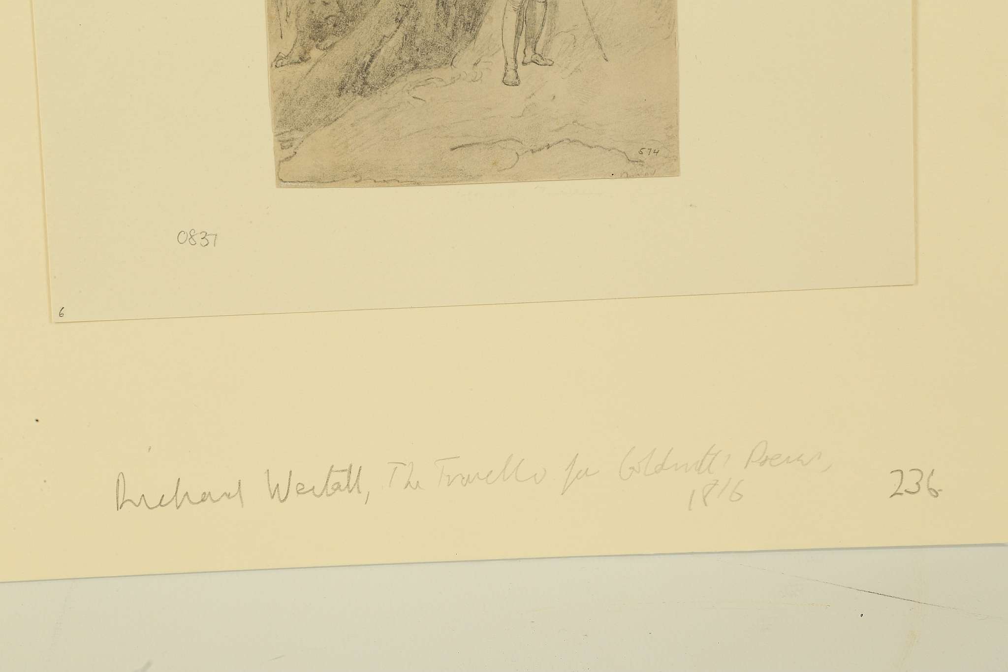 RICHARD WESTON A.R.A. 1766-1836. 'The Traveller'. Pencil illustration with touches of white, for the - Image 4 of 6