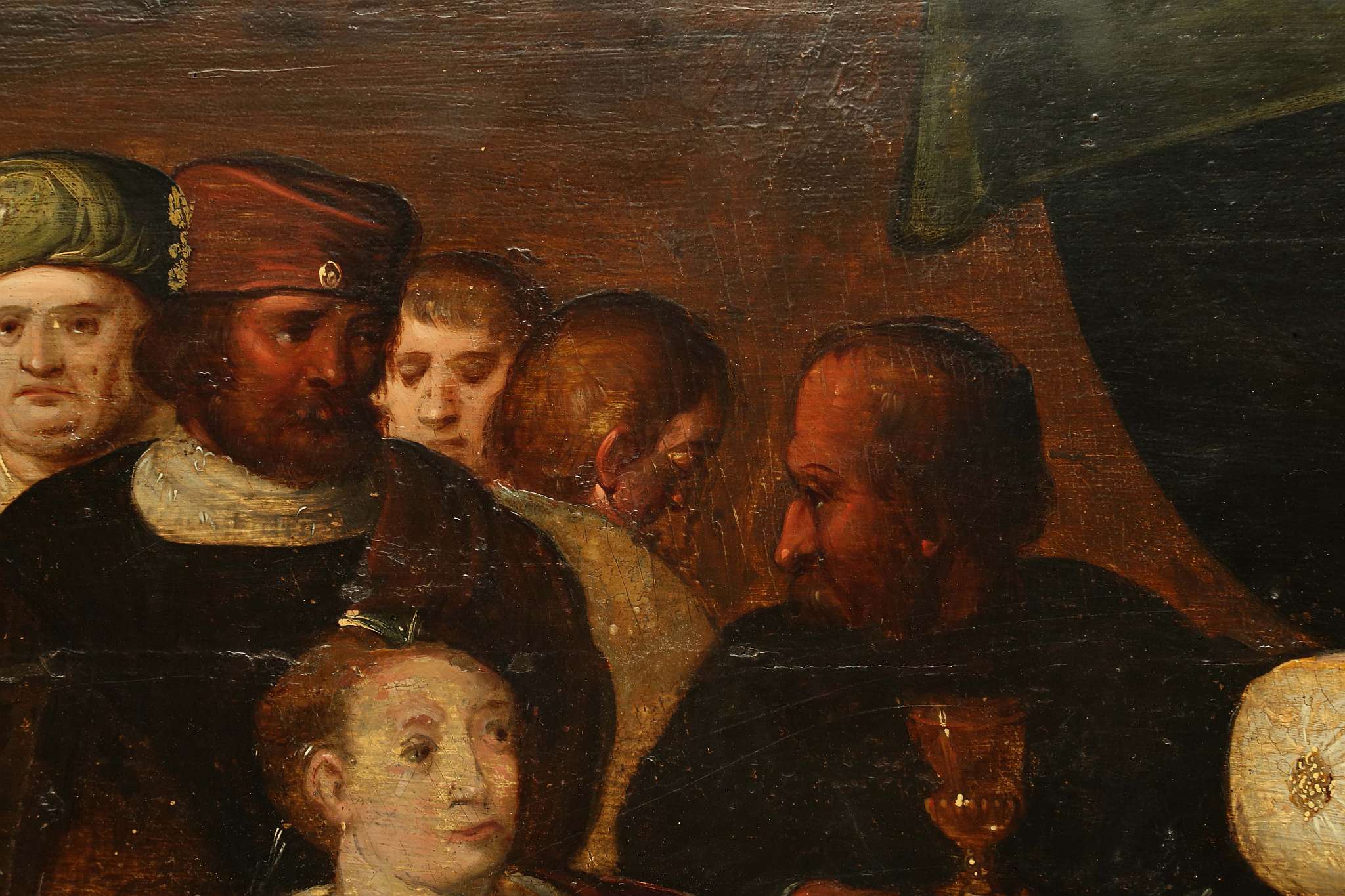 FLEMISH SCHOOL CIRCA 17TH CENTURY. 'The Decollation of the Baptist'. Oil on panel depiction of Herod - Image 7 of 10