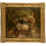 MID-LATE 19TH CENTURY POSSIBLY ITALIAN SCHOOL, 'On the Way to Market', oil on canvas depiction of