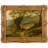 NEVILLE OLIVER LUPTON 1829-1915. 'Carry Hay'. A good oil on panel summer harvest landscape in