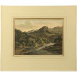 HUGH GRECIAN WILLIAMS F.R,S.E., 1773-1829. 'A Scottish Scene'. Landscape watercolour. Monogrammed