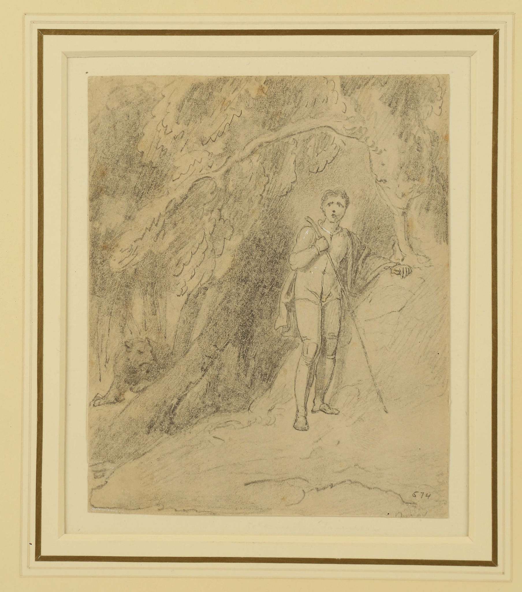 RICHARD WESTON A.R.A. 1766-1836. 'The Traveller'. Pencil illustration with touches of white, for the - Image 2 of 6