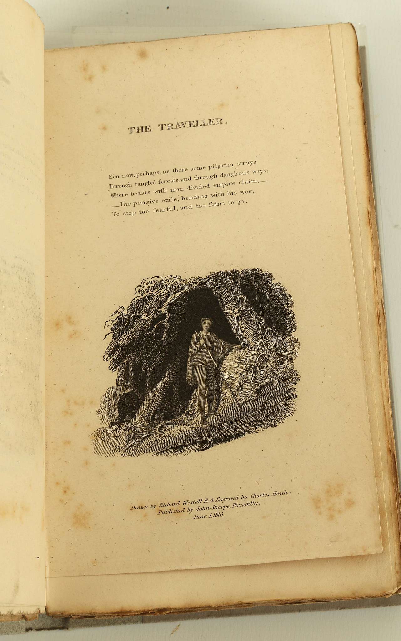 RICHARD WESTON A.R.A. 1766-1836. 'The Traveller'. Pencil illustration with touches of white, for the - Image 6 of 6