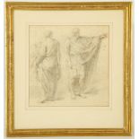 ATTRIBUTED TO PHILIPE DE CHAMPAIGNE 1602-1674. 'Studies of a Standing Draped Man'. Chalk and
