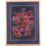 A. Newman, acrylic on paper, abstract composition. Signed and dated '96 lower right, mounted, framed