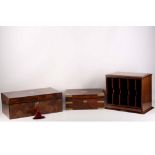 A Victorian walnut writing slope, together with a rosewood gentleman's fitted dressing case and an