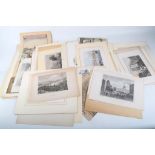 A selection of topographical and animal engravings, mostly 19th Century, castles and landscape,