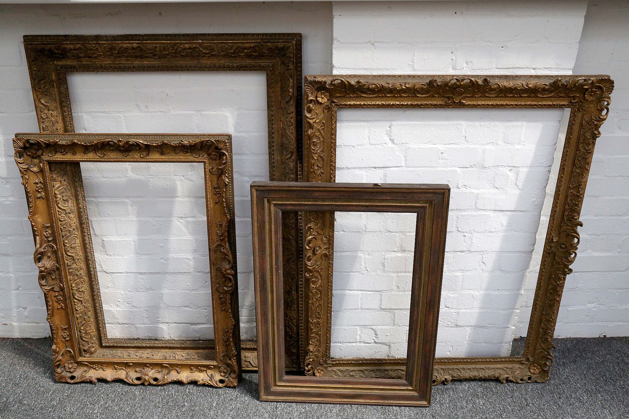 A set of four various picture frames, to include 18th and 19th Century examples (4).