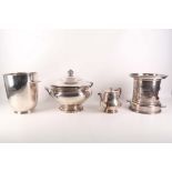 Three pieces of early 20th Century Continental silver plated holloware, including an Italian soup