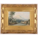 A. Coleman, an English school watercolour, figures punting within river scene, 23 x 44cm, sold