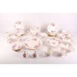 A mid 20th Century Royal Crown Derby bone china breakfast / tea service for six, including a jar /