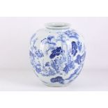 A Chinese or Japanese late 19th / early 20th Century porcelain globular vase, the bulbous body