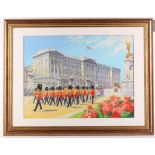 A. E. Vincent, 20th Century. 'Buckingham Palace'. A colourful gouache and watercolour exterior