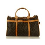 Louis Vuitton Dog Carrier 50, date code for 2007, monogram canvas with tan leather trim, 50cm