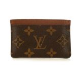 Louis Vuitton card holder, date code for 2009, monogram canvas, 11cm wide, 7cm high, with dust bag