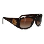 Tiffany and Co sunburst sunglasses, tortoiseshell effect frames with gilt metal and Swarovski