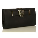 Cartier Panthere de Cartier clutch bag, c.2016, black calf leather with gilt metal panther head