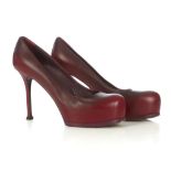 Yves Saint Laurent scarlet Tribtoo 80 heeled pumps, ombre scarlet leather, size 38.5 (UK 5.5),