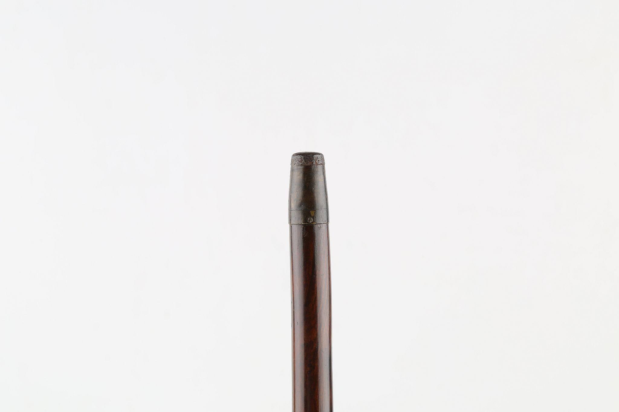 A LIGNUM VITAE CANE, with silver collar engraved 'Capt. R. Hume Brodie 1923', 36 inches (93cm). - Image 5 of 6