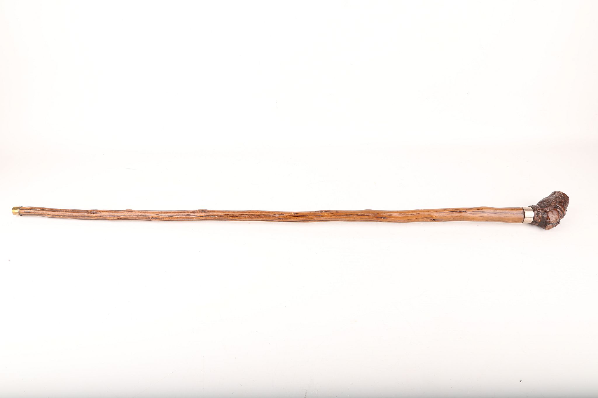 A CARVED WOOD HEAD HANDLED CANE OF A COSSAK, knotted early wood shaft, 93cm. - Image 6 of 6