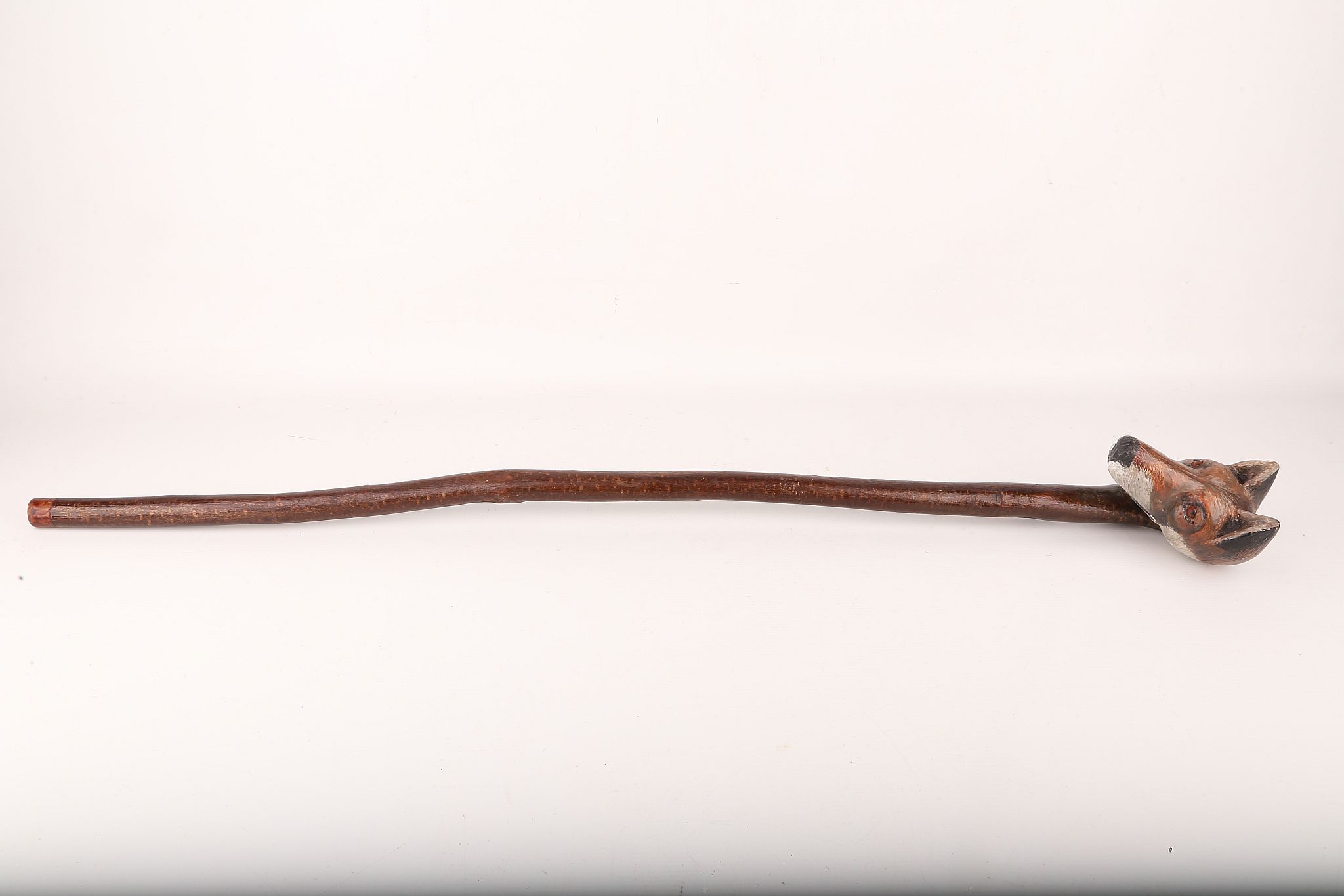 AN AMUSING TALL STICK, with large 'fox head' root ball handle, hand coloured, 94cm. - Image 6 of 6