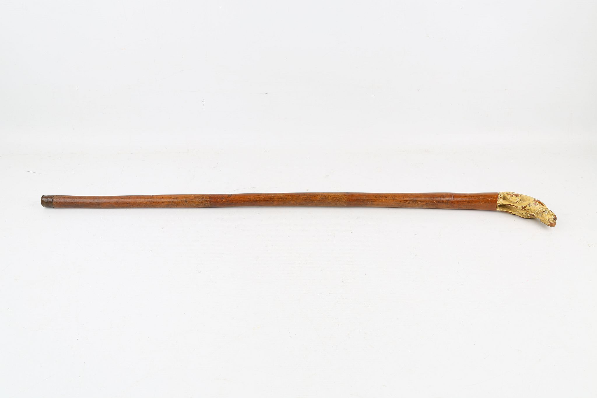 A ONE PIECE FOLK ART DOG CANE, with glass eyes, 31 inches (78cm). - Image 6 of 6