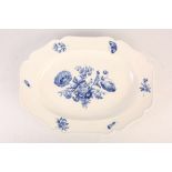 A VERY LARGE BLUE AND WHITE MEISSEN PORCELAIN MEAT PLATTER, early 19th century, the centre painted