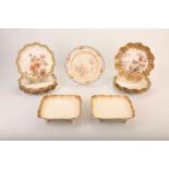 TWELVE DOULTON BURSLEM AESTHETIC MOVEMENT CABINET PLATES AND TWO DISHES, circa 1890, each