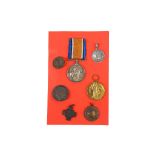 A BRITISH WAR MEDAL 1914-1918, ribbon, and a cased gilt Victory Medal 1914-1919, awarded to