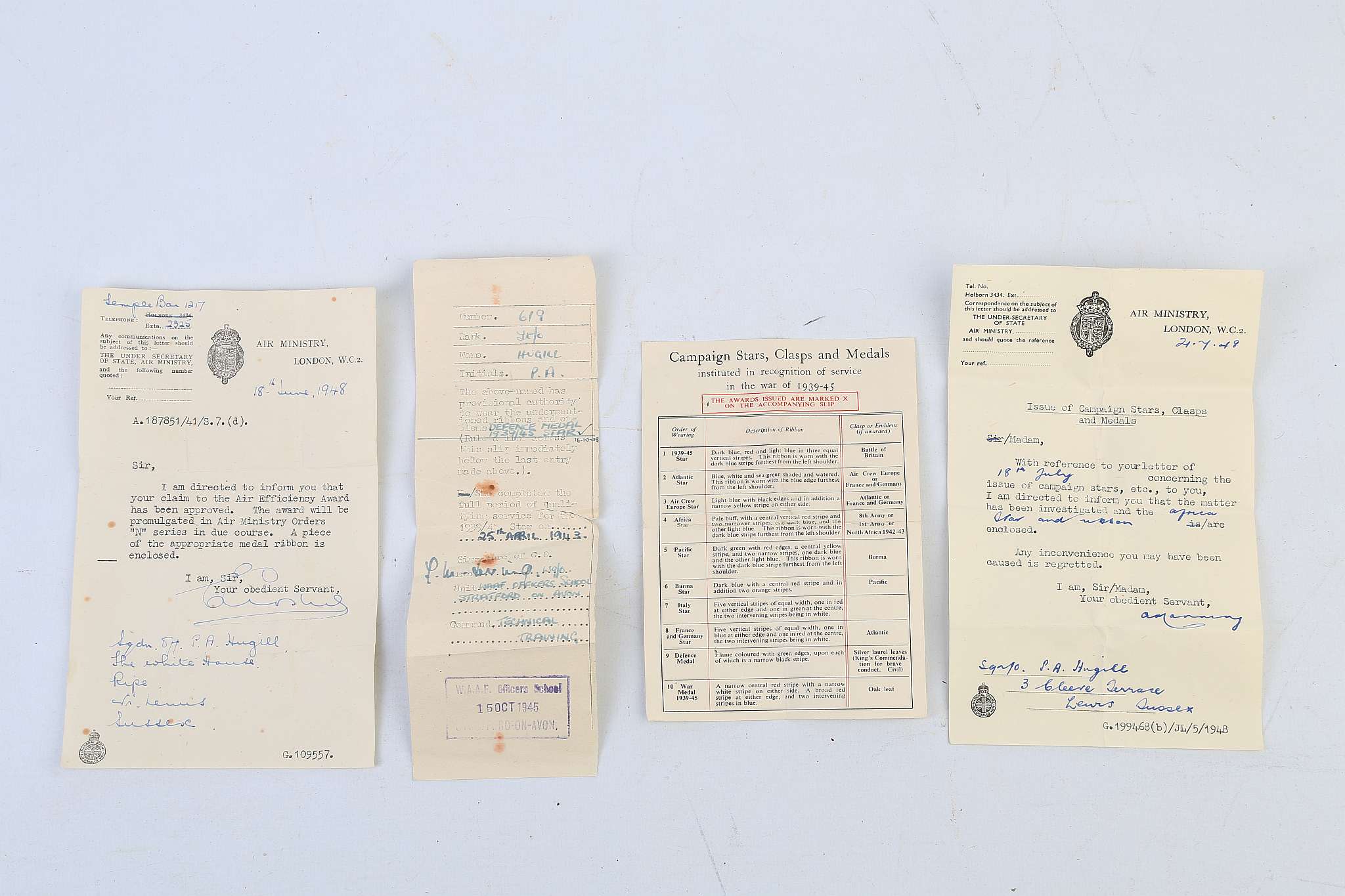 A RARE COLLECTION OF WWII WAAF MEDALS, miniatures and paperwork awarded to Squadron Officer P. A. - Image 3 of 3