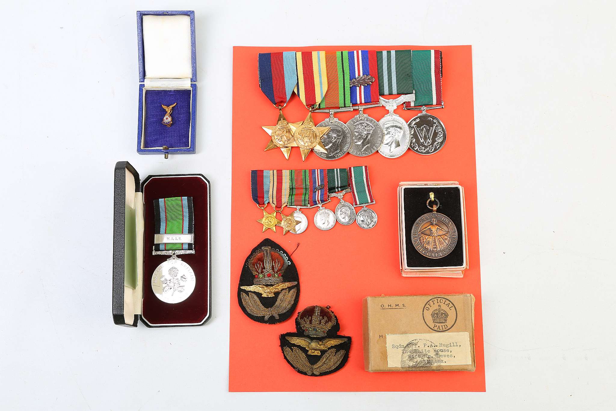 A RARE COLLECTION OF WWII WAAF MEDALS, miniatures and paperwork awarded to Squadron Officer P. A.